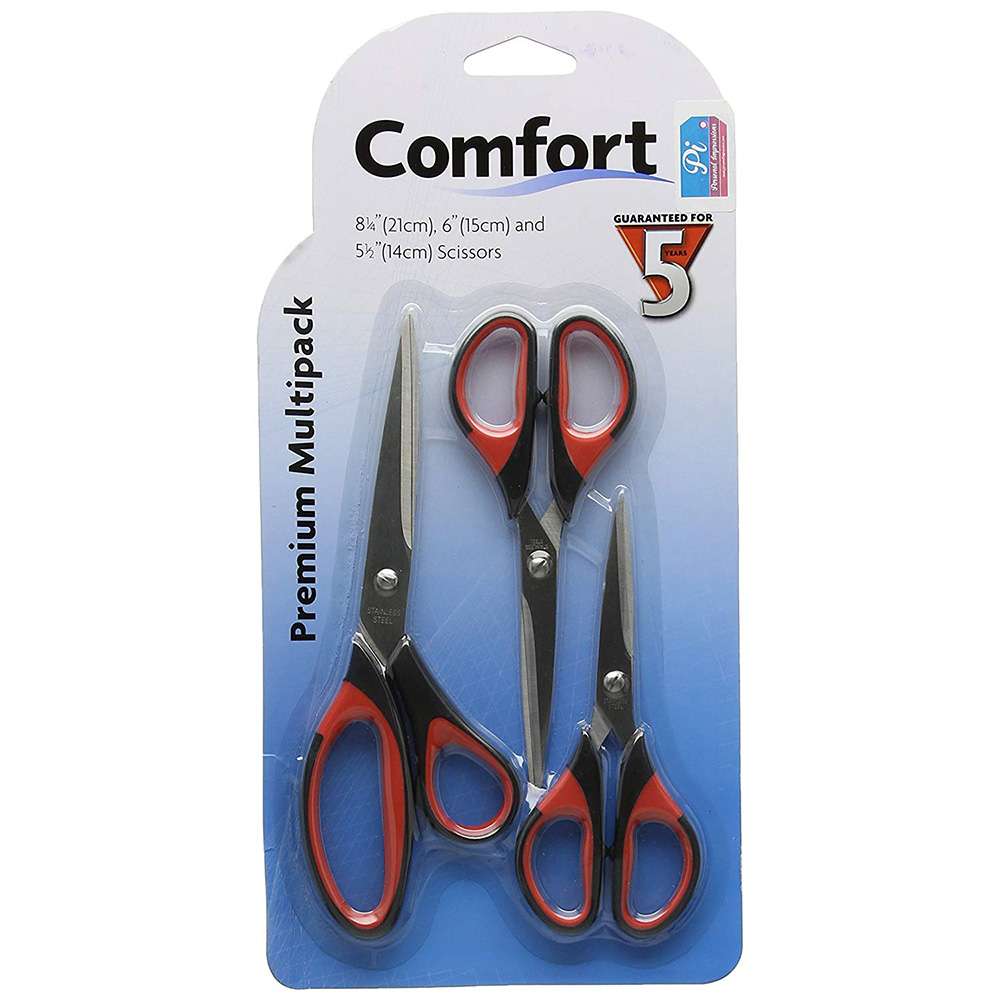Decree Comfort Premium Multipack Scissors (3pk) – Carnation Crafts