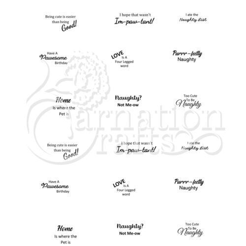 Carnation Crafts Naughty Pets Sentiments Download