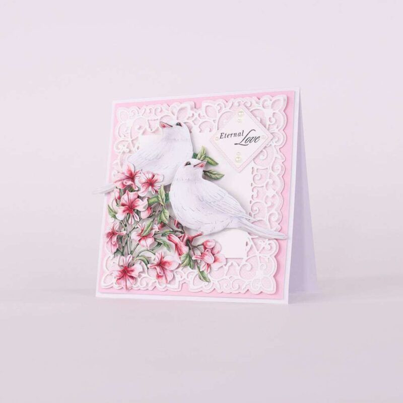 Card made using Summer Celebrations Special Edition Vignette with two doves resting on a floral branch
