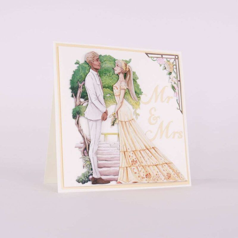 Card made using Summer Celebrations Special Edition Vignette with a made and woman facing eachother holding hands