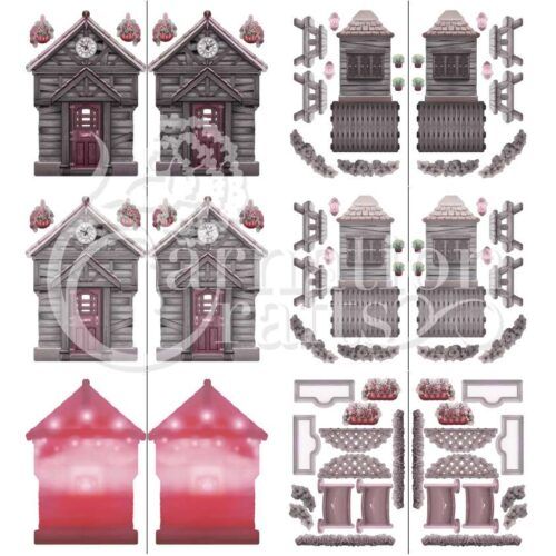 getting together card shape haunted house vignette download product image 4