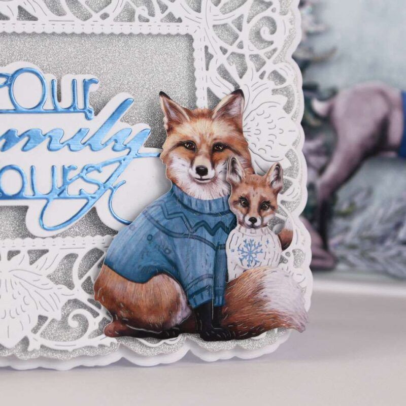 Card made using Christmas Jumper Special Edition Vignette with two foxes on the front