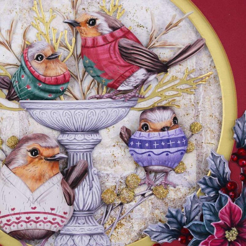 Cards made using Christmas Jumper Special Edition Vignette with a family of Robins wearing Christmas Jumpers