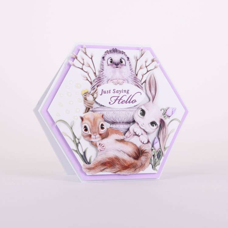 Card made using Garden Grace Special Edition Vignette with a bunny, hedgehog and squirrel