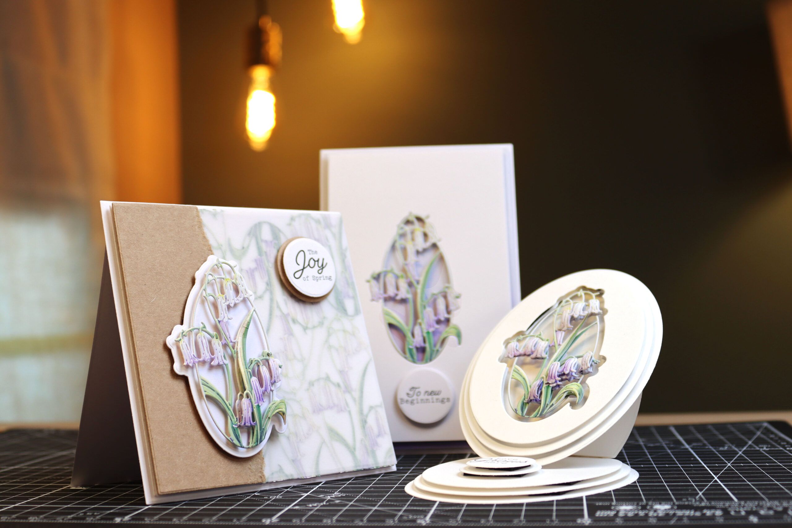 3 cards made using die cut artwork