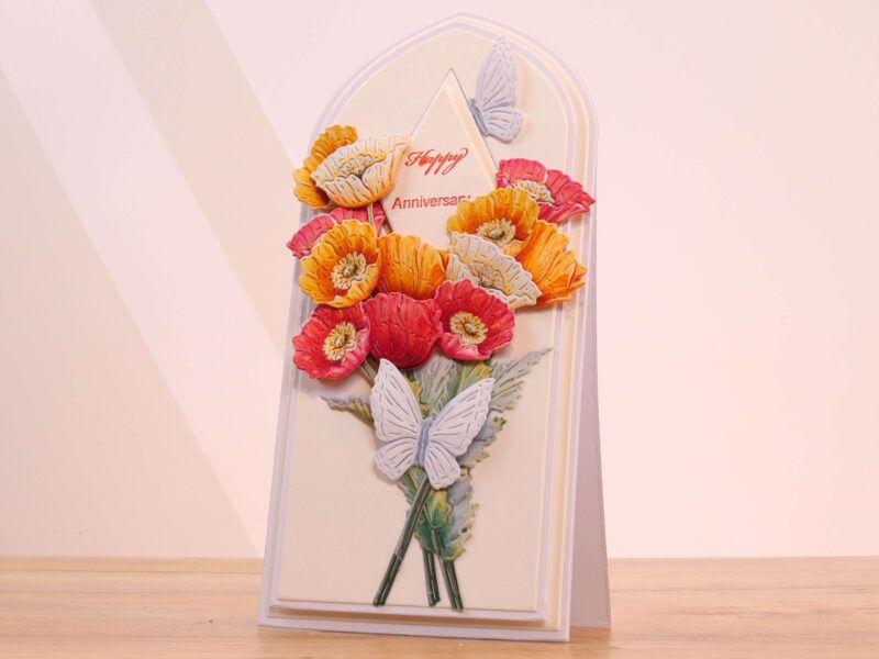 Pretty Poppies Card making from the Die Set
