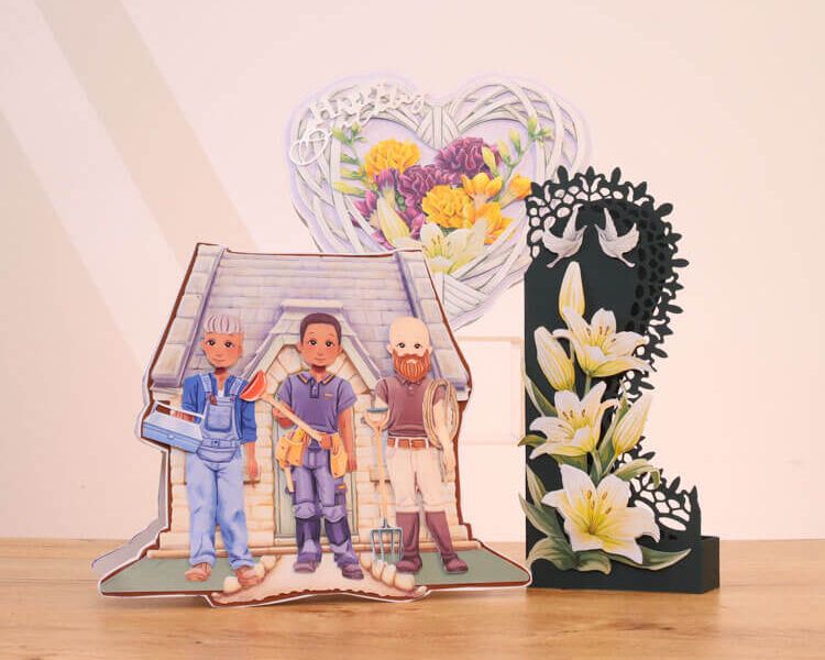 collection of cards made using the opulent moments USB