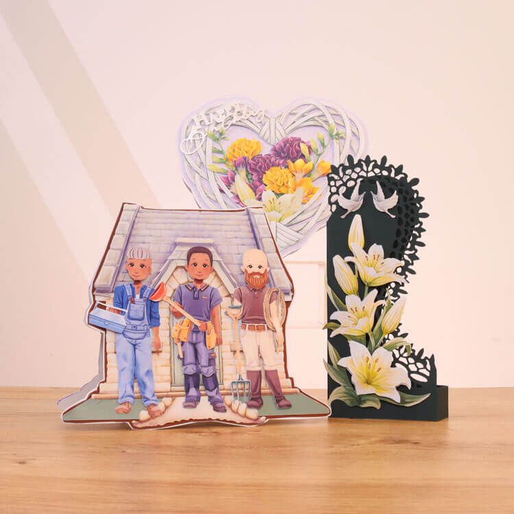 collection of cards made using the opulent moments USB