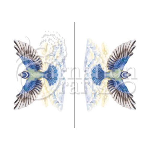 Mini Soaring Dove 3D Card Shape Special Edition Vignette Blue Tit Image