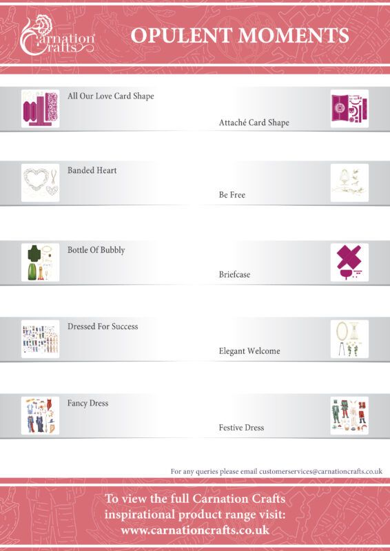 contents page for opulent moments