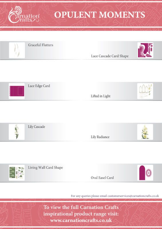 contents page for opulent moments