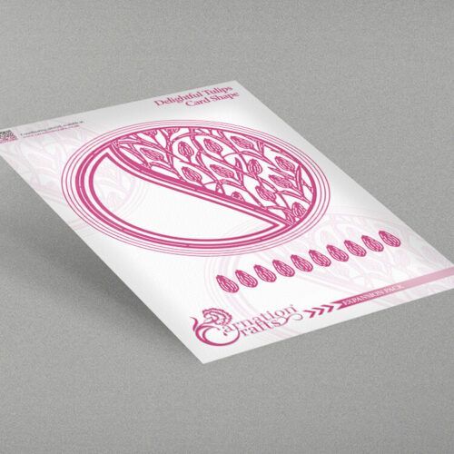 delightful tulips card shape product image