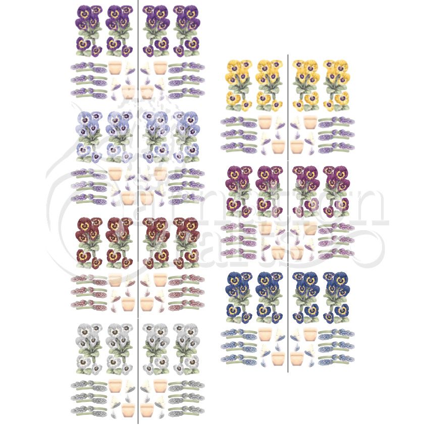 Precious Pansies vignette download image