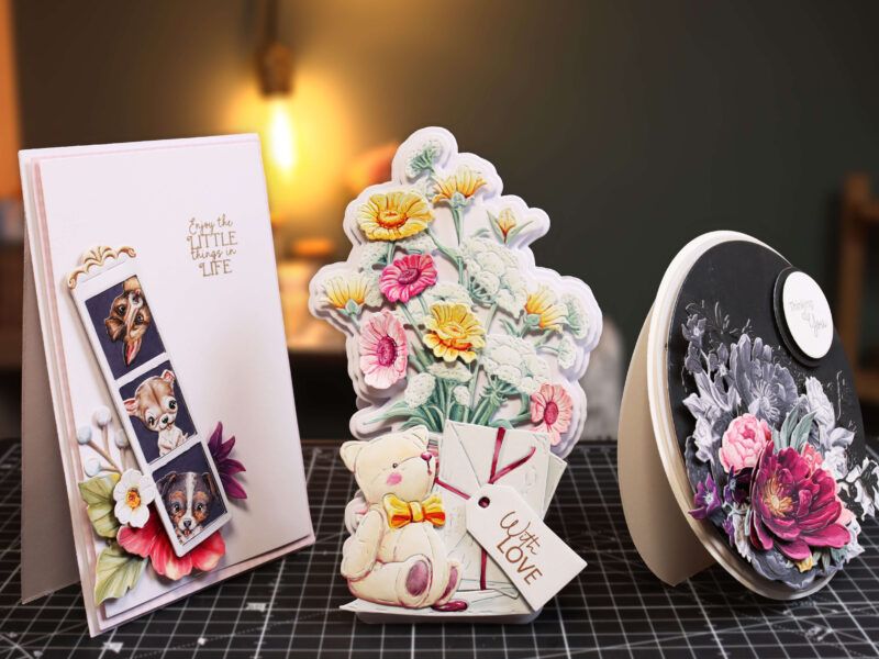A collection of cards made on tentfold card bases