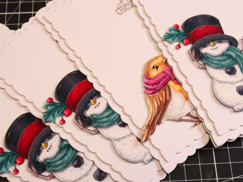 Christmas cards that have been batch made