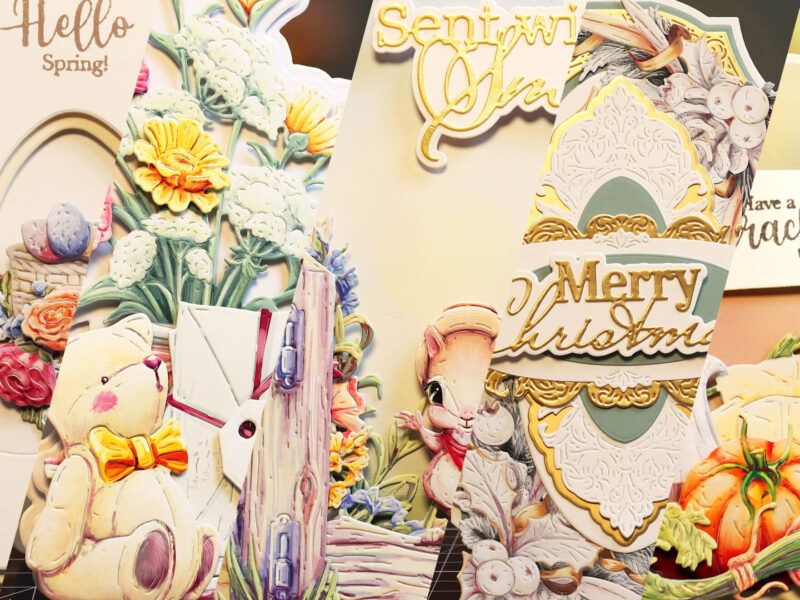 a collage of cards which can be made using dies purchased in the boxing day sale