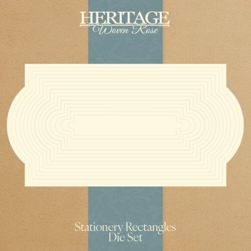 Heritage Woven Rose Stationery Rectangles Die Set
