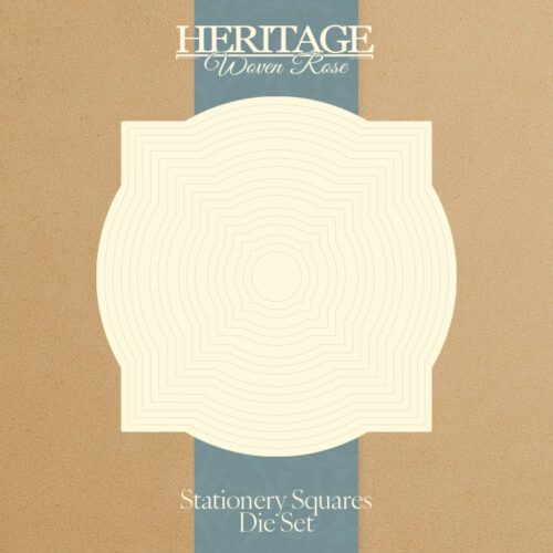 Heritage Woven Rose Stationery Squares Die Set