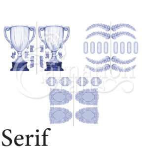 Trophy Card Shape Vignette 2 Download (Serif Font)