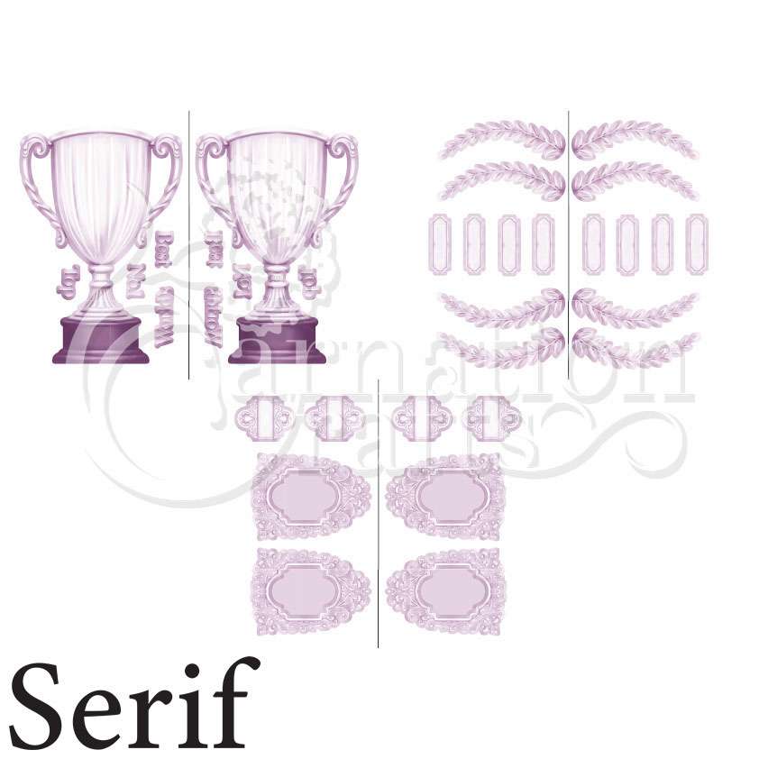 Trophy Card Shape Vignette 3 Download (Serif Font)