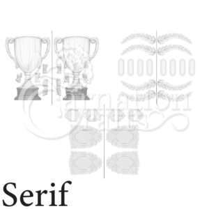 Trophy card Shape Vignette 5 Download (Serif Font)