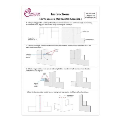Carnation Crafts Stepped Box Card Shape Instructions